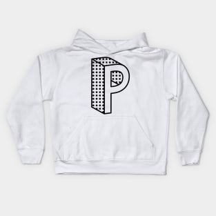 3D Ben Day Dot Isometric Letter P Kids Hoodie